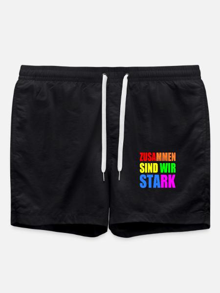 zusammen sind wir stark - Badeshorts - Schwarz