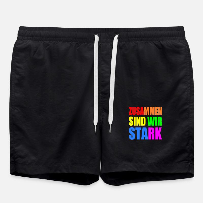 zusammen sind wir stark - Badeshorts - Schwarz