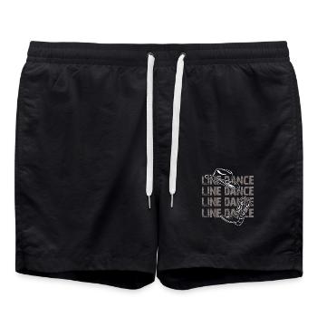 Line Dance Zeit Line Dancing Tanzen - Badeshorts - Schwarz - Vorne - AI Model Male 185 light (185cm)