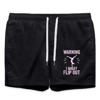Warning I Might Flip Out - Short de bain - noir - Devant - AI Model Male 185 light (185cm)