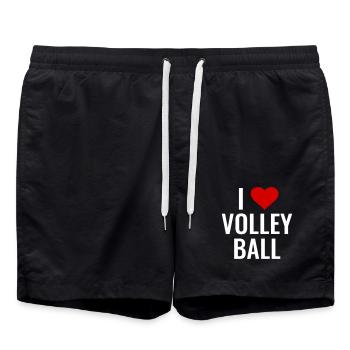 Volley-ball, équipe de volley-ball que j’adore - Short de bain - noir - Devant - AI Model Male 185 light (185cm)