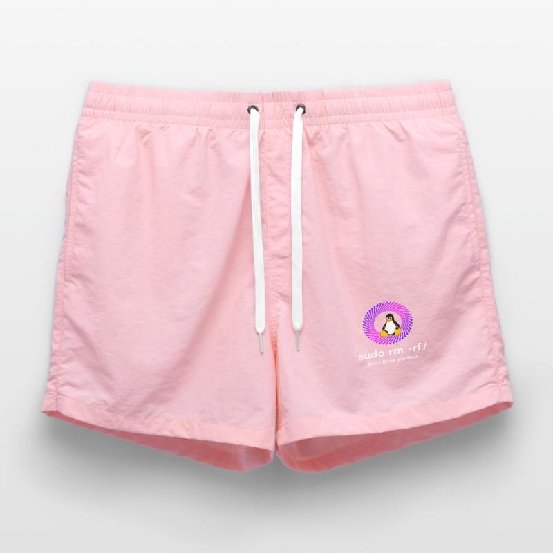 Ordinateur Sys admin Penguin Nerd pc sudo rm -rf cod Short de bain