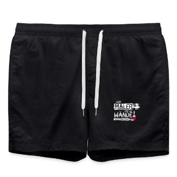 maler handwerker Beruf streichen Farbe Spruch lol - Badeshorts - Schwarz - Vorne - AI Model Male 185 light (185cm)