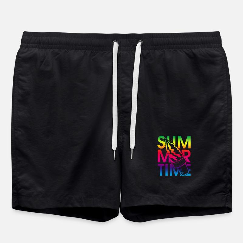 Summer time ice cream - Swim Trunks - black
