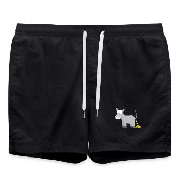 Children's motive donkey animal shirt gift idea gold donkey - Swim Trunks - black - Front - AI Model Male 185 light (185cm)