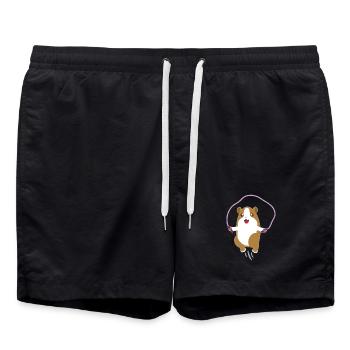 Enfants hamster animaux chemise corde saut hamster - Short de bain - noir - Devant - AI Model Male 185 light (185cm)