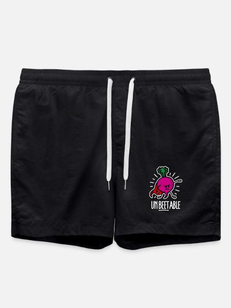 Unbeetable / unbeatable beetroot beet on dark - Swim Trunks - black