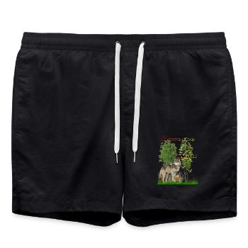 wolf 2 - Swim Trunks - black - Front - AI Model Male 185 light (185cm)