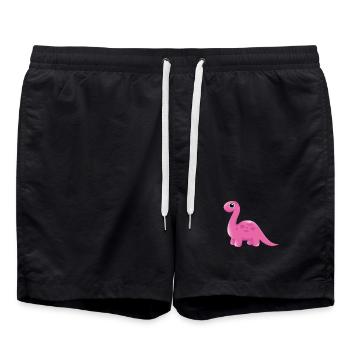 Dino rose dessin animé Dino câlin - Short de bain - noir - Devant - AI Model Male 185 light (185cm)