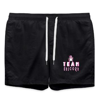Team Unicorn I Dab Dance Einhorn I Fantasy - Badeshorts - Schwarz - Vorne - AI Model Male 185 light (185cm)