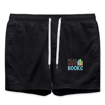 Livres - Lire plus de livres " - Short de bain - noir - Devant - AI Model Male 185 light (185cm)
