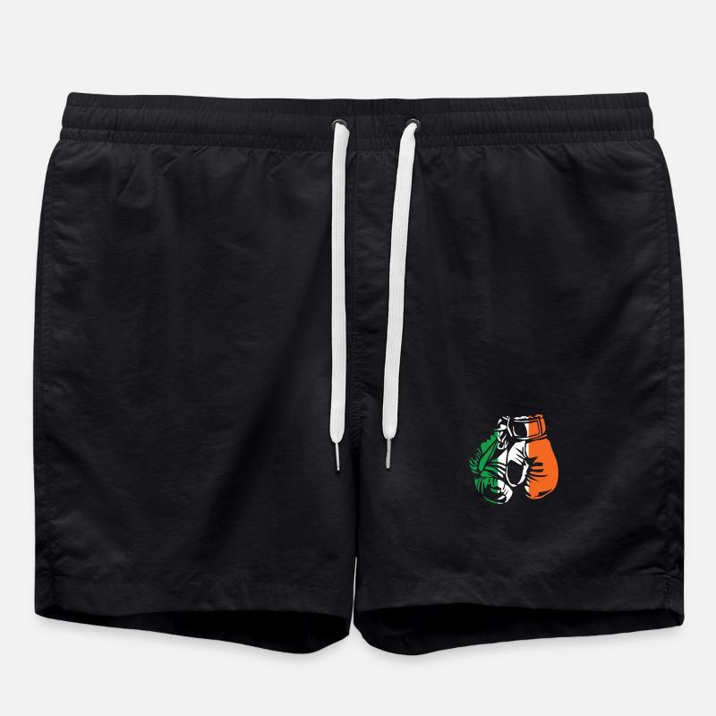 Boxing Irish Flag - Swim Trunks - black