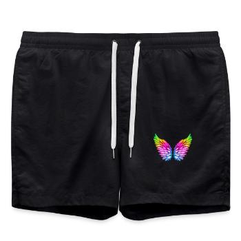 LGBT Angel Wings Angel Wings Colorful Rainbow - Swim Trunks - black - Front - AI Model Male 185 light (185cm)