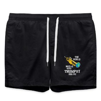 Trompette Solos Texte Blanc - Short de bain - noir - Devant - AI Model Male 185 light (185cm)