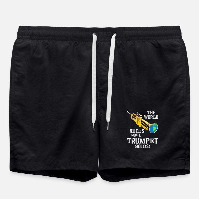 Trompete Solos Weißer Text - Badeshorts - Schwarz
