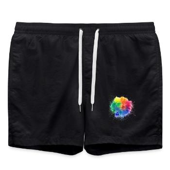 Pop de couleur Design - Short de bain - noir - Devant - AI Model Male 185 light (185cm)