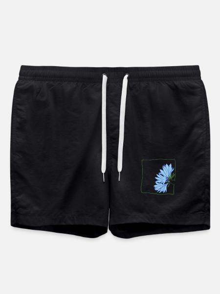 Kornblume minimalistisch - Badeshorts - Schwarz