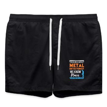 Metalldetektor Sondeln Zubehör Geschenk - Badeshorts - Schwarz - Vorne - AI Model Male 185 light (185cm)