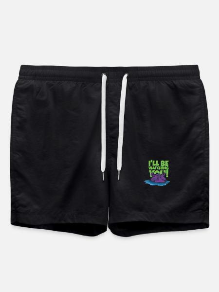 Funny hippopotamus with text - Swim Trunks - black