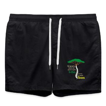 Motif d’arbre en croissance avec motif de tourbillon - Short de bain - noir - Devant - AI Model Male 185 light (185cm)