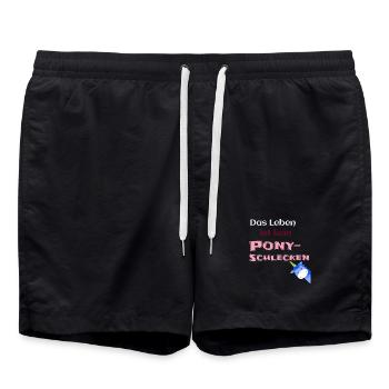 Das Leben ist kein Ponyschlecken pink - Badeshorts - Schwarz - Vorne - AI Model Male 185 light (185cm)