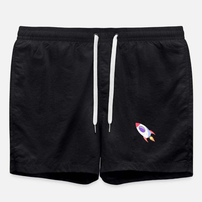 Space Rocket Pop Comic - Swim Trunks - black