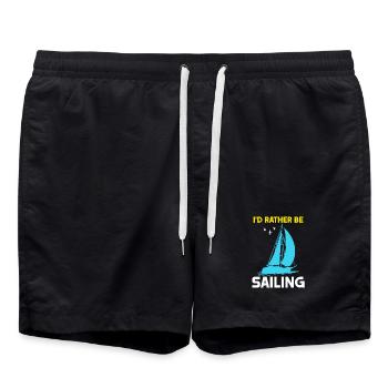 I'd rather be Sailing - Badeshorts - Schwarz - Vorne - AI Model Male 185 light (185cm)