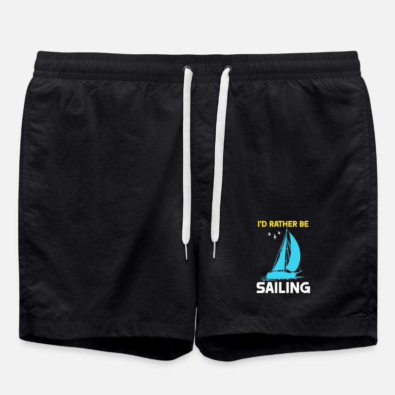 I'd rather be Sailing - Swim Trunks - black