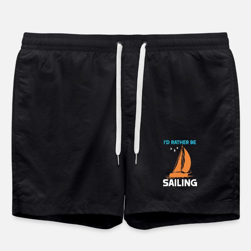 I'd rather be Sailing - Swim Trunks - black