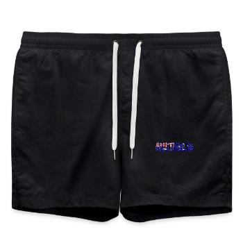 Australia Flag Font Design - Swim Trunks - black - Front - AI Model Male 185 light (185cm)