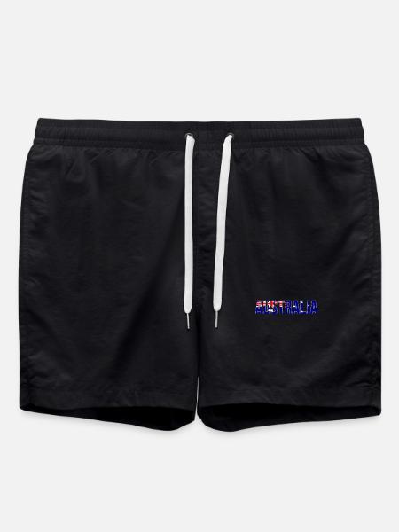 Australia Flag Font Design - Swim Trunks - black