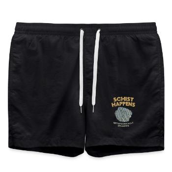 Geology stones geologist saying pun - Swim Trunks - black - Front - AI Model Male 185 light (185cm)