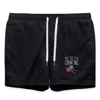 Crochet fait main crochet crochet en laine - Short de bain - noir - Devant - AI Model Male 185 light (185cm)