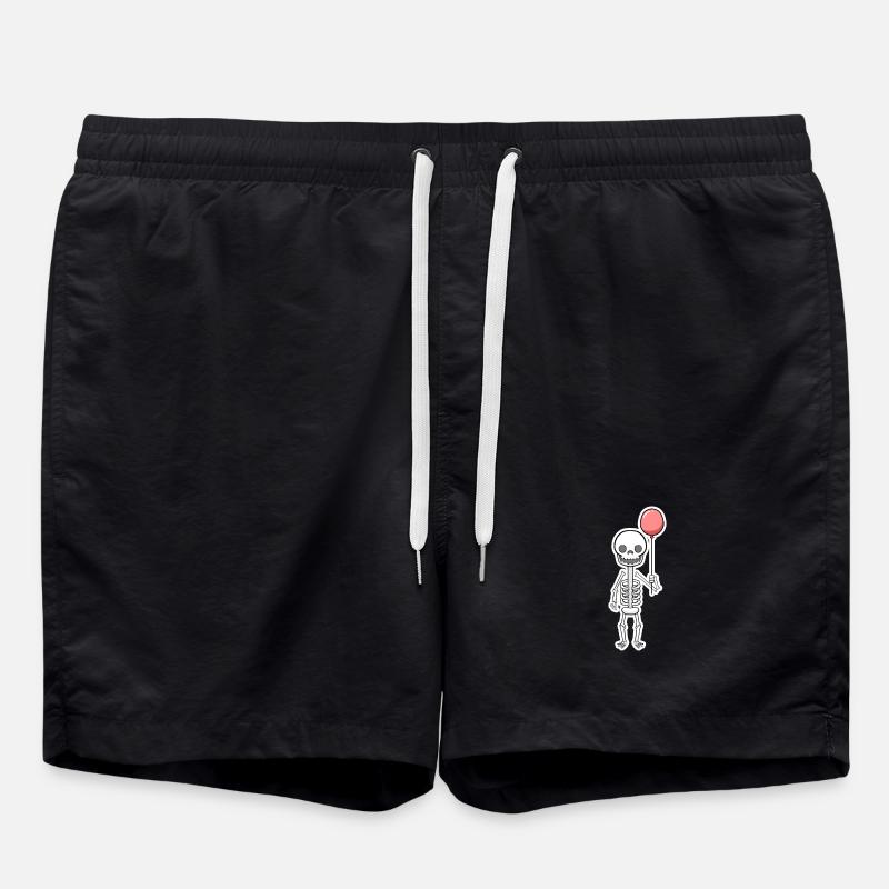 Halloween Skelett - Badeshorts - Schwarz