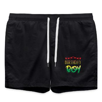Joyeux anniversaire - Short de bain - noir - Devant - AI Model Male 185 light (185cm)