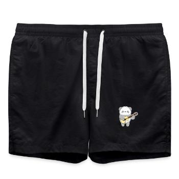 Panda with guitar - Swim Trunks - black - Front - AI Model Male 185 light (185cm)