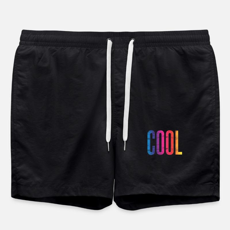 COOL Gradient Wood Text - Swim Trunks - black