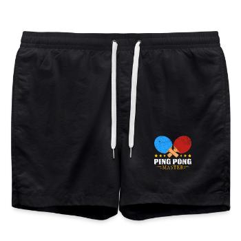 PingPong Meister Logo - Badeshorts - Schwarz - Vorne - AI Model Male 185 light (185cm)