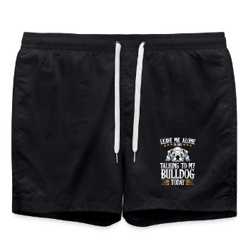 Nur Bulldog Gespräche Heute - Badeshorts - Schwarz - Vorne - AI Model Male 185 light (185cm)