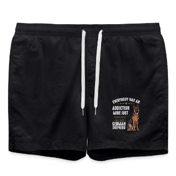 Mon addiction : Berger allemand - Short de bain - noir - Devant - AI Model Male 185 light (185cm)