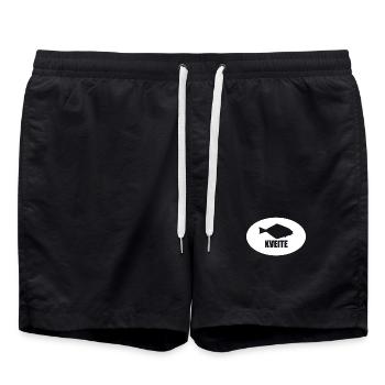 Kveite Flétan Contour I Norvège Pêche Islande - Short de bain - noir - Devant - AI Model Male 185 light (185cm)