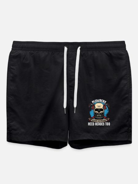 Motif de crâne des héros plombiers - Short de bain - noir
