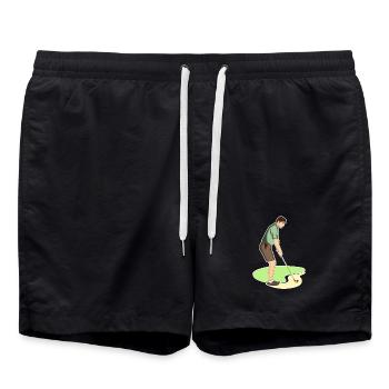 Golf | Golf | Golfeur | Jouez au golf - Short de bain - noir - Devant - AI Model Male 185 light (185cm)