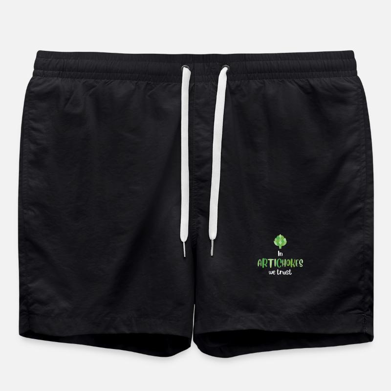 We trust in artichokes. Vegetables, vegetarians - Swim Trunks - black