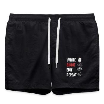 Write Turn Cut Repeat - Swim Trunks - black - Front - AI Model Male 185 light (185cm)