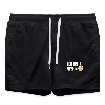 Geburtstag 60 jahre - Badeshorts - Schwarz - Vorne - AI Model Male 185 light (185cm)