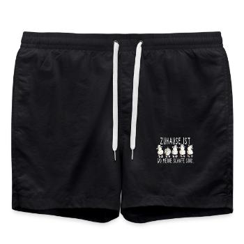 Zuhause ist wo meine Schafe sind Spruch - Badeshorts - Schwarz - Vorne - AI Model Male 185 light (185cm)