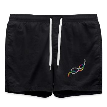 Huit nœuds ou nœuds d'amour aux couleurs de l'arc-en-ciel - Short de bain - noir - Devant - AI Model Male 185 light (185cm)