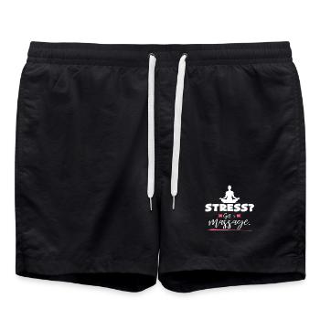 Stress Massage Time Out - Swim Trunks - black - Front - AI Model Male 185 light (185cm)