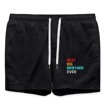 meilleur grand frère de tous les temps - Short de bain - noir - Devant - AI Model Male 185 light (185cm)